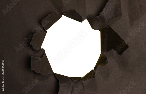 black paper with torn hole, PNG transparent file