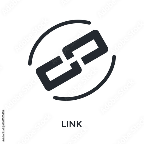 Link Icon Glyph Style. Vector Illustration For Graphic Design