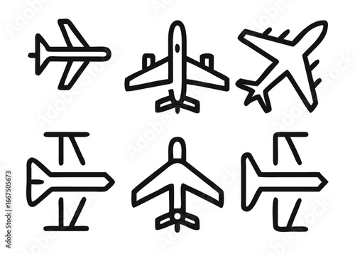Comprehensive collection of air transport and aviation themed graphical elements for your design projects