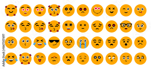 Cute Emoji Vector Icons Collection – Emotions and Reactions Pack