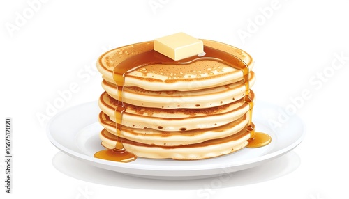 Wallpaper Mural Stack of Golden Pancakes with Syrup and Butter. Torontodigital.ca