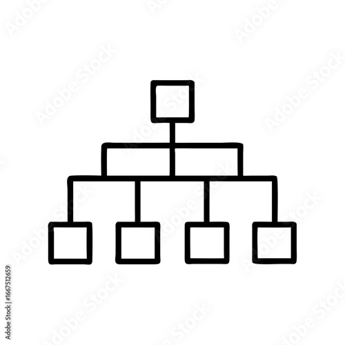 Simple hierarchical structure icon representing ESG strategy concept  