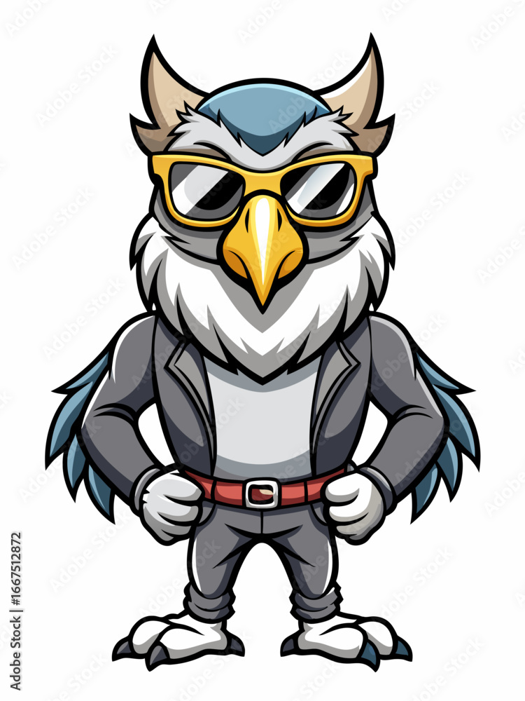 Obraz premium colorful illustration of a cartoon harpy mascot, isolated on white background, suitable for logo, mascot, branding, game character, and etc