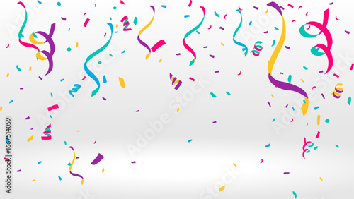 colorfull confetti white background vector