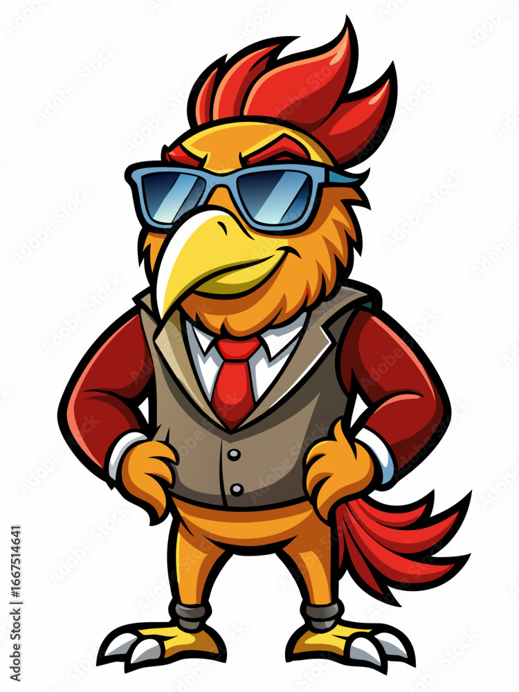 Naklejka premium colorful illustration of a cartoon pheasant mascot, isolated on white background, suitable for logo, mascot, branding, game character, and etc