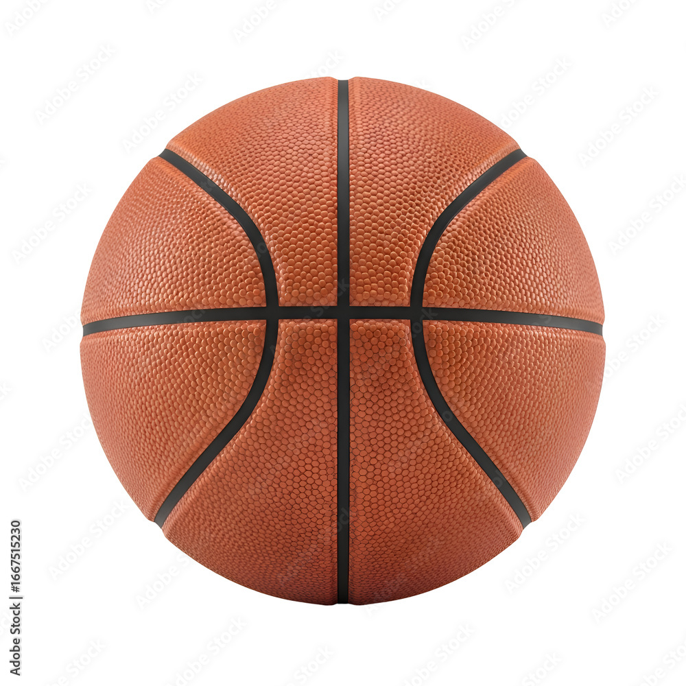 Fototapeta premium Basketball ball isolated on Transparent Background shows texture and design details well