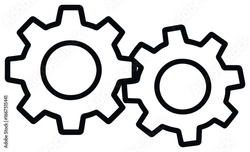 Teamwork concept vector: gears icon symbolizing collaboration, partnership, unity