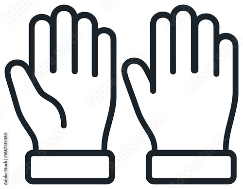 Minimalist work gloves icon vector | simple protective gear | hand safety symbol