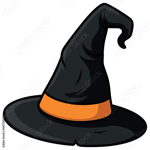 Witch hat vector: classic halloween symbol, perfect for spooky holiday designs