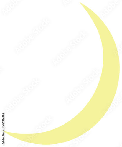Mystical crescent moon vector | glowing night sky element | lunar symbol for ramadan themes