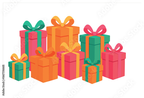 Colorful gift boxes vector for holiday celebrations and festive occasions
