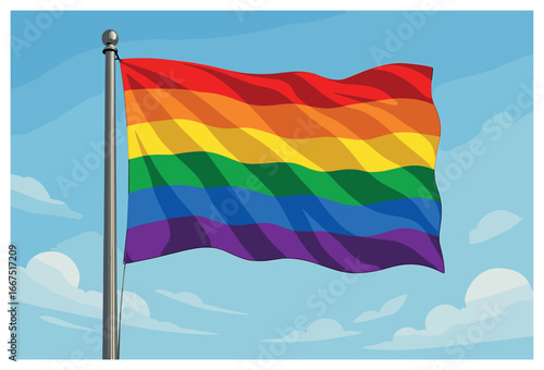 Pride flag vector: rainbow symbol of lgbtq+ community and inclusivity for celebrations