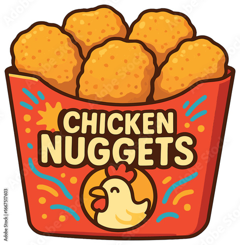 Playful chicken nuggets vector for fast food concepts and event celebrations
