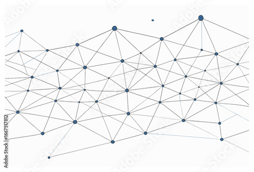 Global digital network vector: connecting dots and lines, abstract technology concept