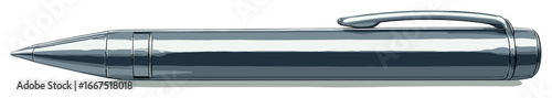 Elegant metallic pen vector | sleek writing instrument design for professional use