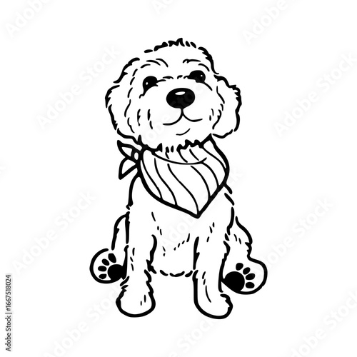 cute fluffy dog vector illustration