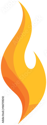 Dancing flame vector illustration | vibrant fire design for creative use