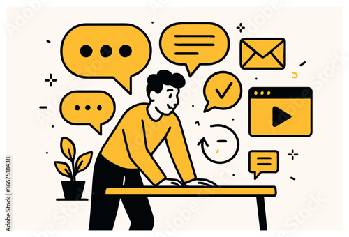 Engaging digital communication vector: interactive concepts for modern connectivity