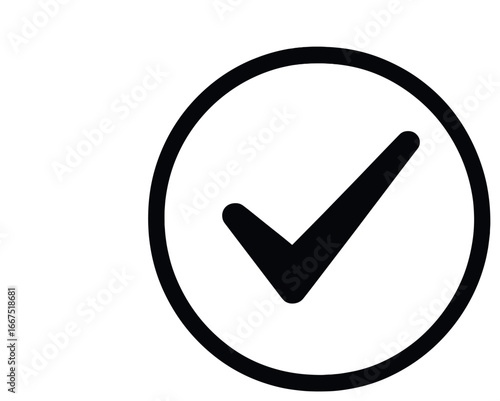 Checkmark icon vector - simple approval, verification, and confirmation symbol