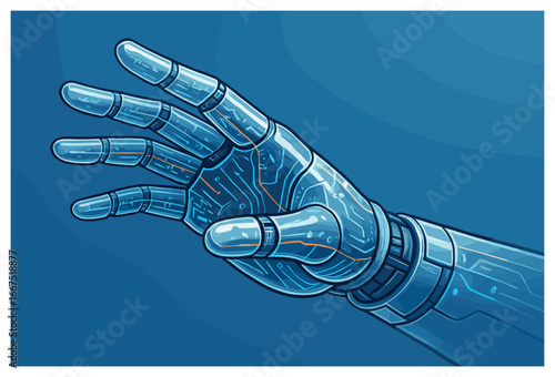Futuristic robotic hand vector: high-tech prosthetic arm, advanced technology concept