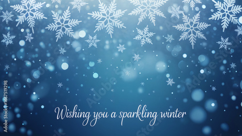 Sparkling winter snowflakes creating a festive holiday mood for joyful seasonal designs, perfect for cards and celebratory greetings