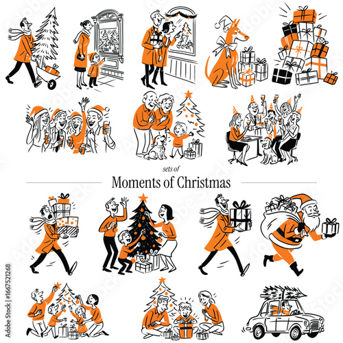 Illustration of Merry Christmas Moments