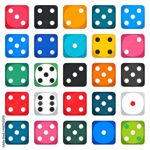 Colorful dice set