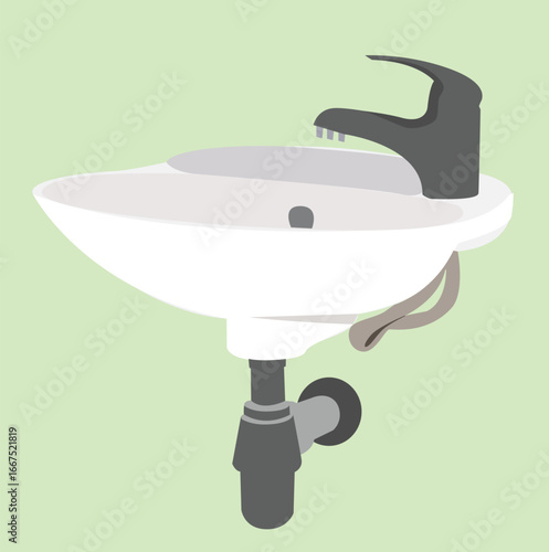  vektor sink.bathroom items white ceramic sink in toilet room 