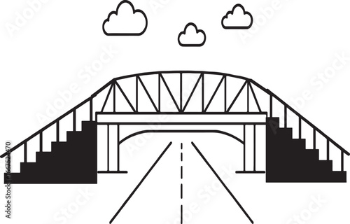 bridge over a road.