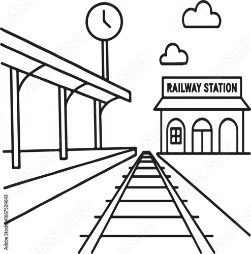 railway station vector illustration