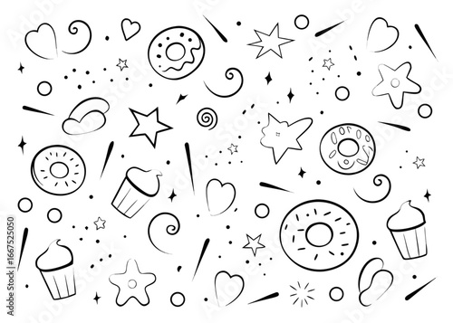 Deliciously decorated sweet confectionery with vibrant confetti sprinkles creating a festive and joyful background scene