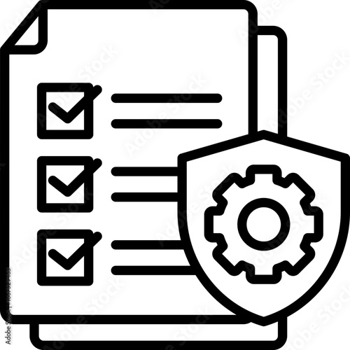 Black standard operating procedures icon - outline