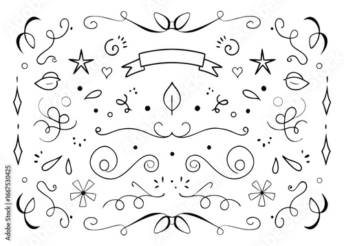 Elegant vintage floral frame design with decorative ribbon accents and hand drawn botanical elements suitable for invitations and decorative borders