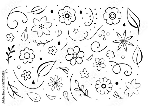 Elegant continuous line art floral collection featuring delicate botanical outlines in a classic decorative style perfect for various design applications