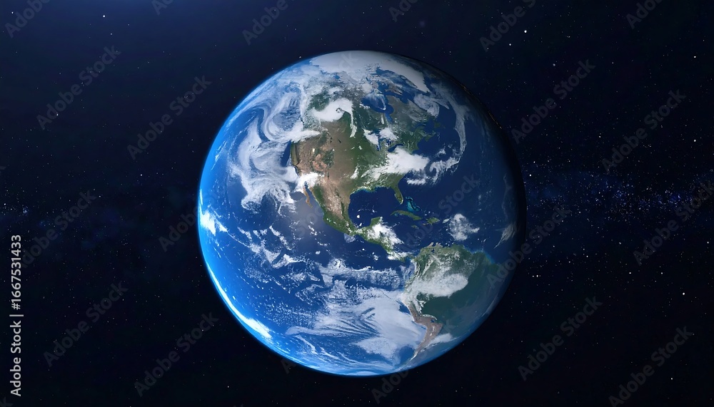 Obraz premium Earth, Space, Rotating Globe View