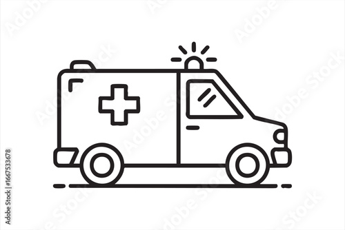 Wallpaper Mural Set of emergency ambulance icons featuring healthcare, medical transport, and siren symbols Torontodigital.ca