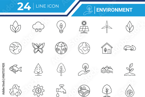 Environment Outline Icon Eco Vector