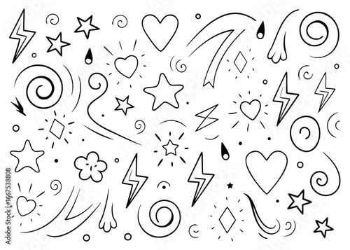 Hand drawn rock punk music star grunge tattoo doodle design featuring bold lines and a gritty aesthetic perfect for apparel and branding