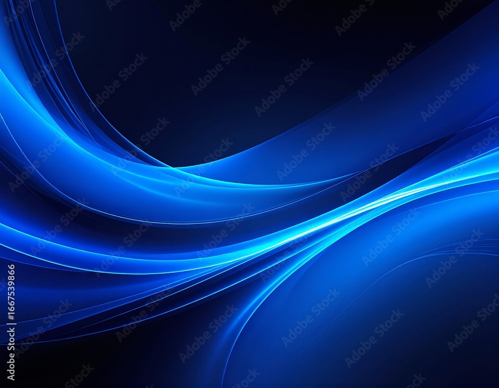 Naklejka premium Vibrant blue abstract wallpaper featuring fluid shapes and gradients, creating a dynamic and modern aesthetic perfect for digital backgrounds or screens.