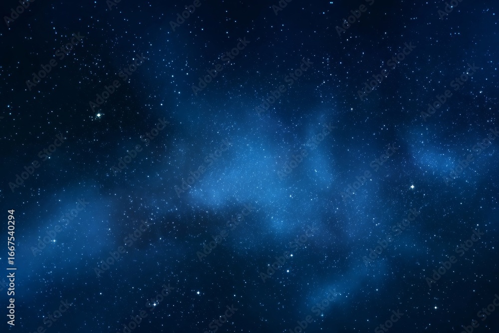 Naklejka premium Night Sky Starfield Background, Deep Blue Space