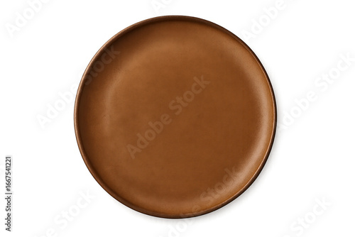 Wallpaper Mural Empty brown ceramic plate on transparent background, top view Torontodigital.ca