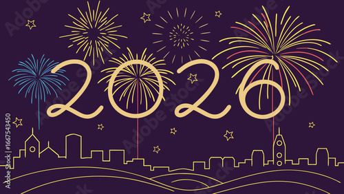 happy new year 2026 vector illustration