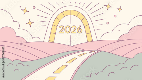 happy new year 2026 vector illustration