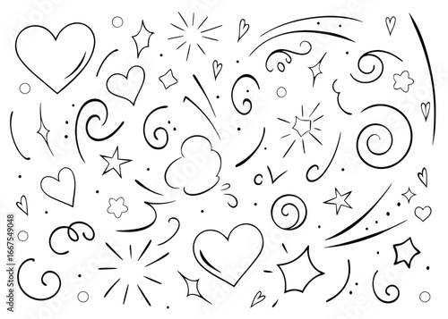 Dynamic comic style line movement graphic element capturing intense emotion with bold color accents for visual storytelling and design projects