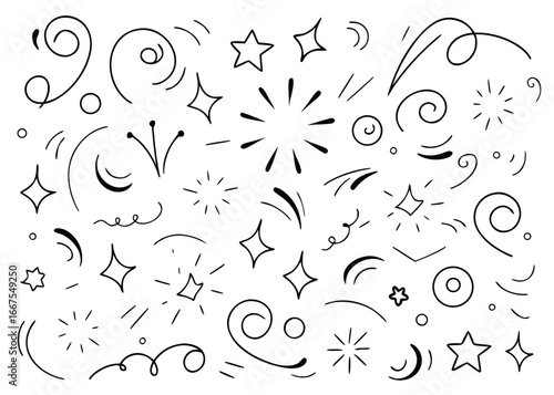 Artistic hand drawn chalk style line movement decorative element with dynamic flow and textured visual appeal