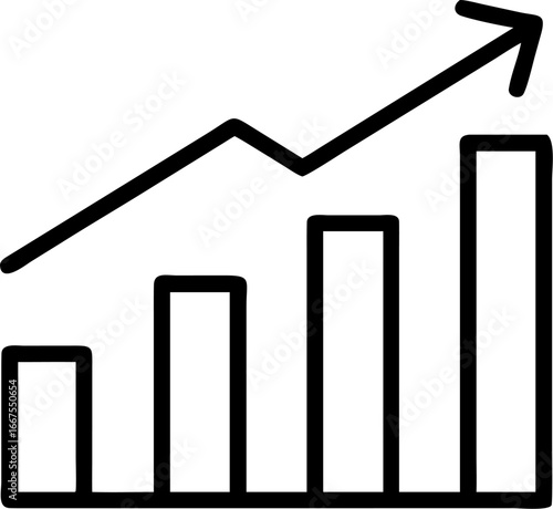 growth chart vector icon on white or transparent background. productivity icons items Stroke icon collections. Editable Stroke icon collection