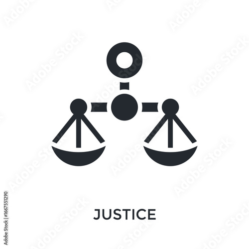 Justice Icon Glyp Style. Vector Illustration For Graphic Design