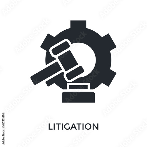 Litigation Icon Glyp Style. Vector Illustration For Graphic Design
