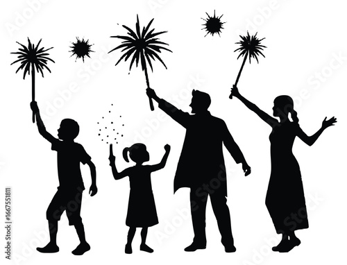 Family celebrates with sparklers during a holiday event creating lasting memories