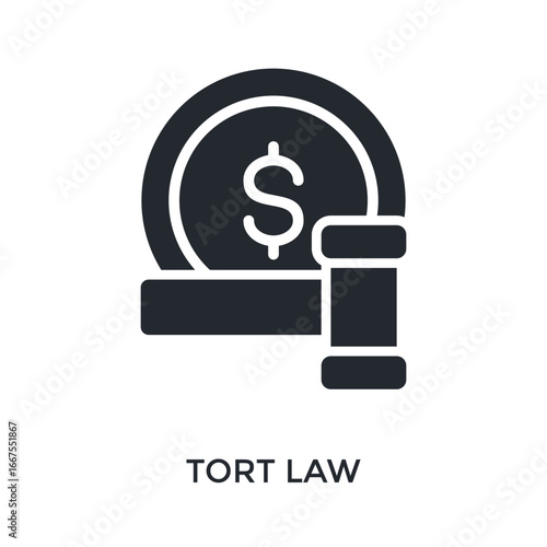 Tort Law Icon Glyp Style. Vector Illustration For Graphic Design